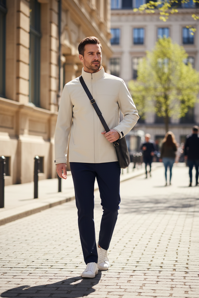 Visuel lifestyle veste coupe-vent printemps